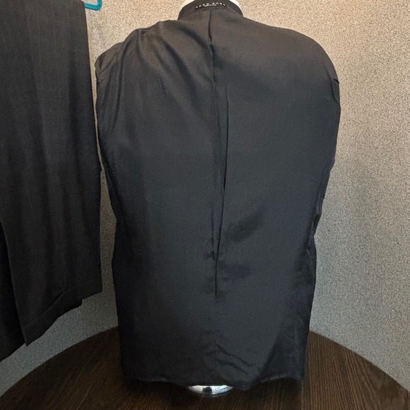 BOSS Hugo Boss Gray Suit 46R Plaid Wool Model Sigma Einstein 36W Academia Retro - Picture 7 of 16